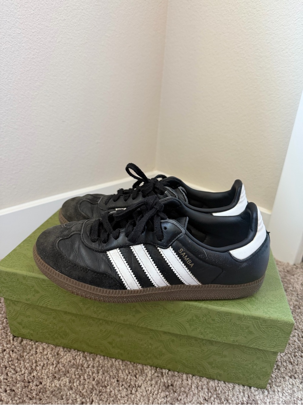 adidas Black and White Samba Retro Sneakers